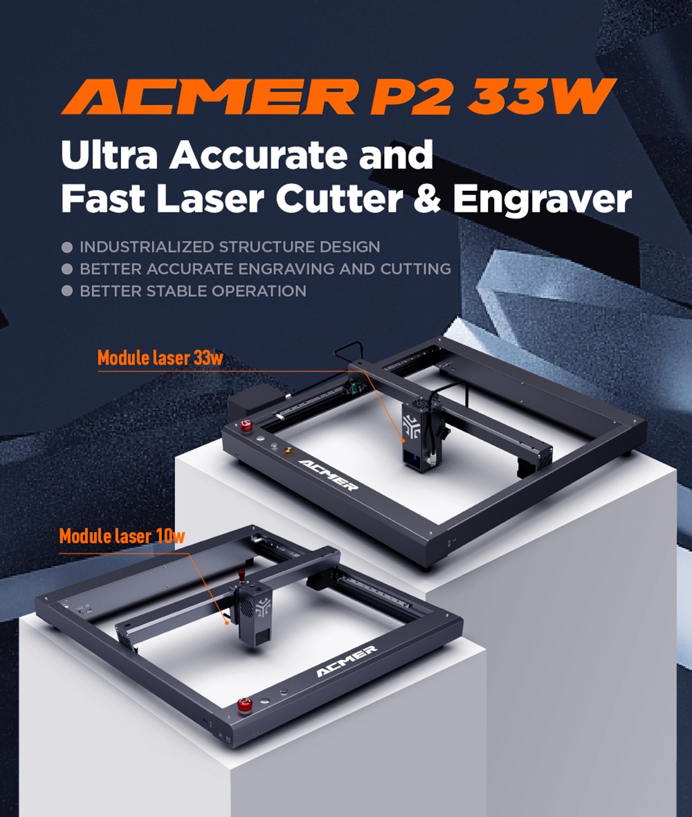 ACMER P2 33W lézergravírozó vágó automata légrásegítéssel