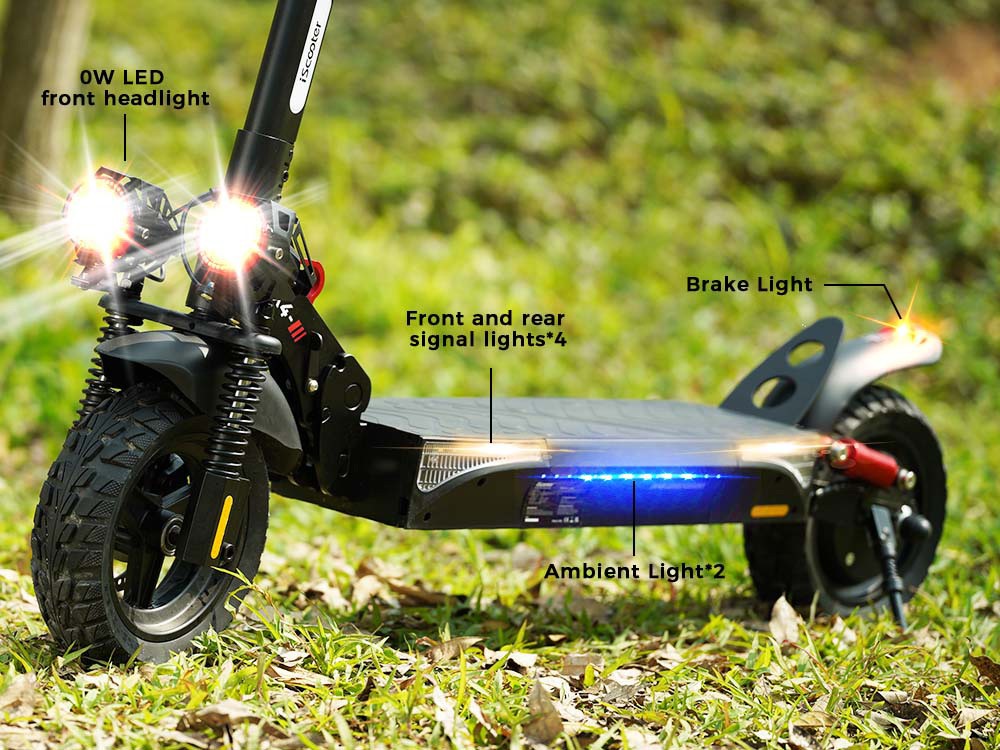 iScooter IX4 Scooter électrique 10 '' Pneus en nid d'abeille Moteur 800W Vitesse maximale 45 km / h Batterie 48V 15Ah Portée 40-45 km Contrôle par application