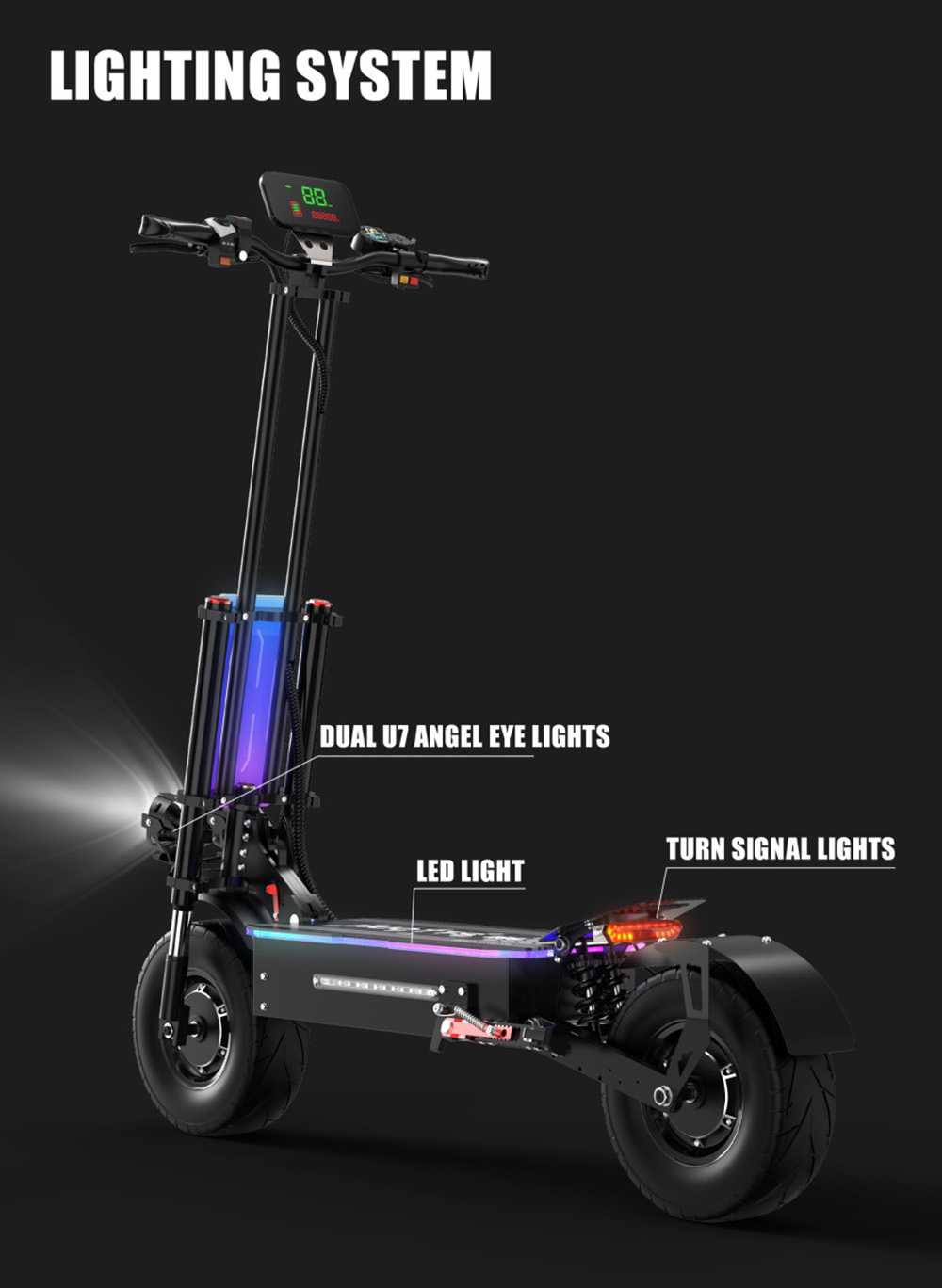 DUOTTS D99 13 inch electric scooter 60V 38AH 85Km/H 2*3000W motors