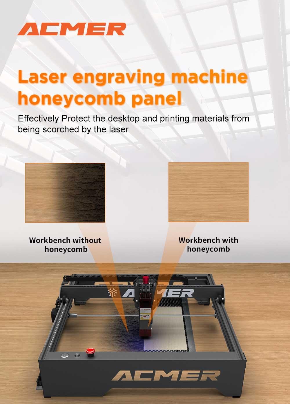 Mesa de gravação a laser ACMER-E10 440 mm * 440 mm