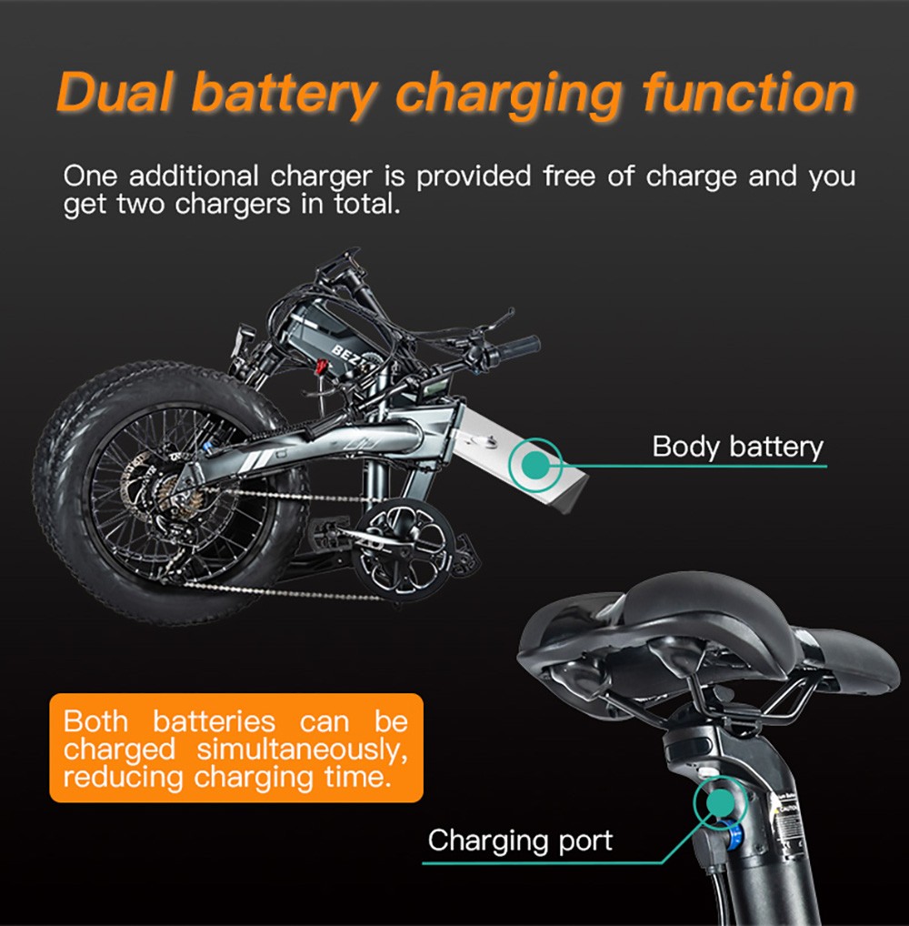 BEZIOR XF005 elektrische fiets 36V 500W dubbele motoren 32 km / u dubbele batterijen