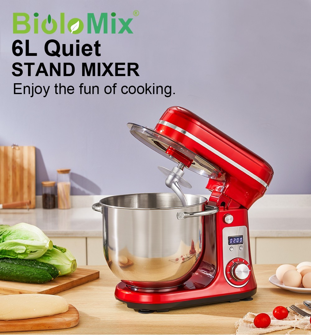 Biolomix BM601 1200W Kitchen Stand Mixer Silver