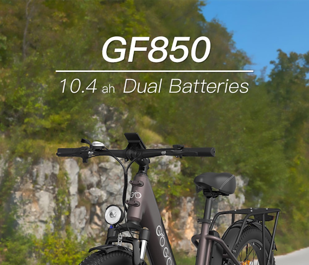 GOGOBEST GF850 Electric Bike 500W Mid-Motor 32Km/h 2*10.4AH Black