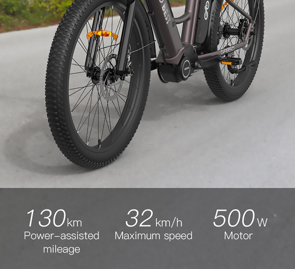 GOGOBEST GF850 Electric Bike 500W Mid-Motor 32Km/h 2*10.4AH Gray