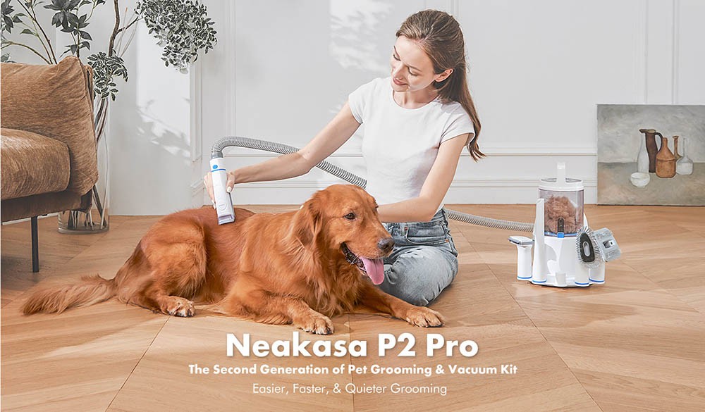 Maszynka do strzyżenia psów Neakasa P2 Pro z odkurzaczem do sierści zwierząt