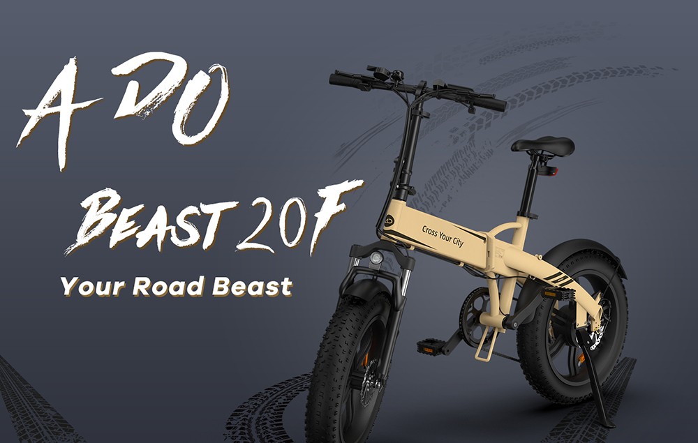 ADO A20F Beast Rower elektryczny 20 cali 250 W 25 km/h 36 V 14,5 Ah Czujnik momentu obrotowego Biały