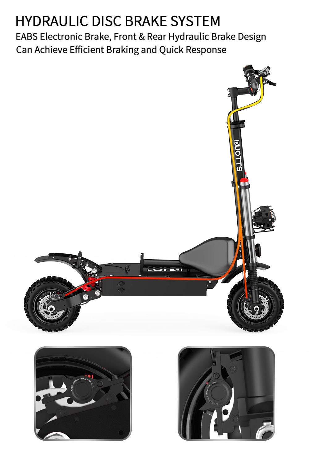 DUOTTS D88 elektrische scooter 11 inch 85 km/u 60 V 38 Ah 2800 W * 2 dubbele motor