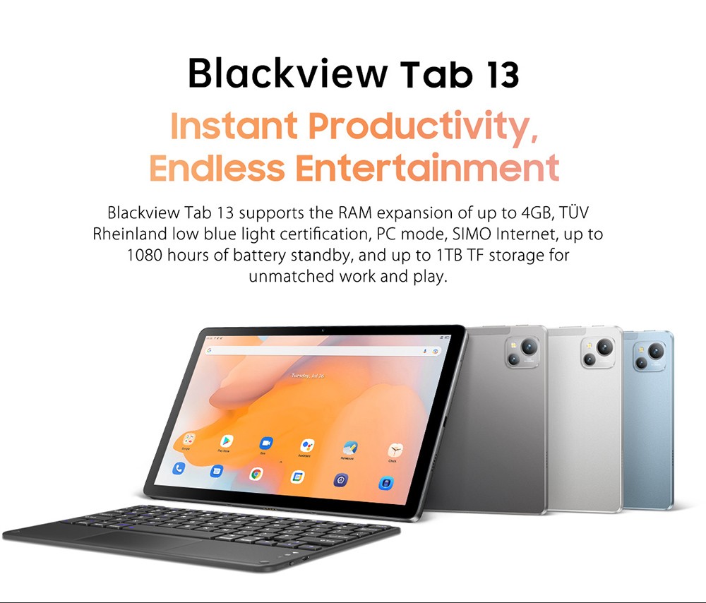 Blackview Tab 13 Tablet 6 GB RAM 128 GB ROM Szürke