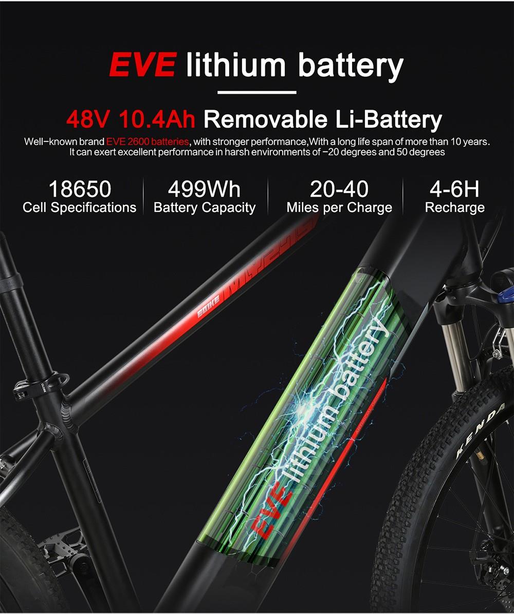 Bicicleta electrica SAMEBIKE MY275 10.4Ah Motor 500W 48V 27.5 inci Alb