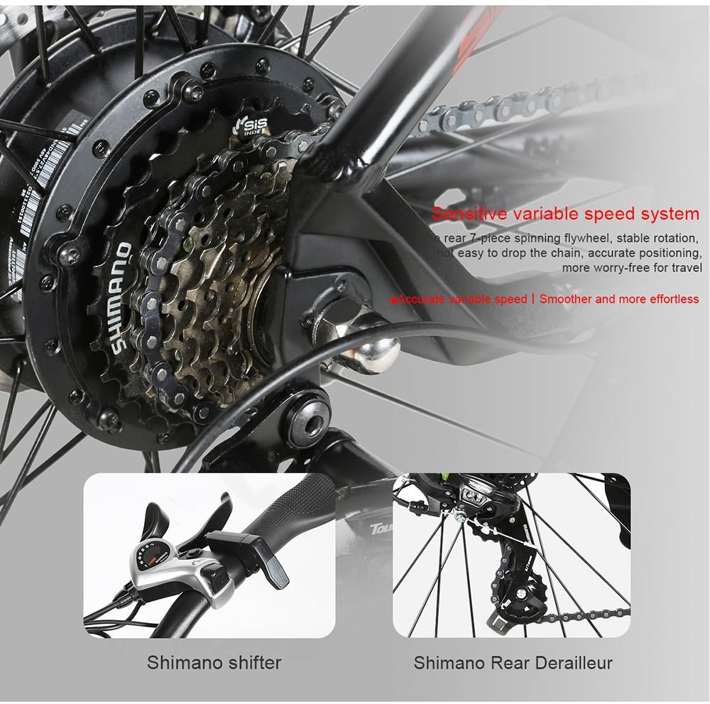 Elektrische fiets SAMEBIKE MY275 10,4 Ah motor 500 W 48 V 27,5 inch wit