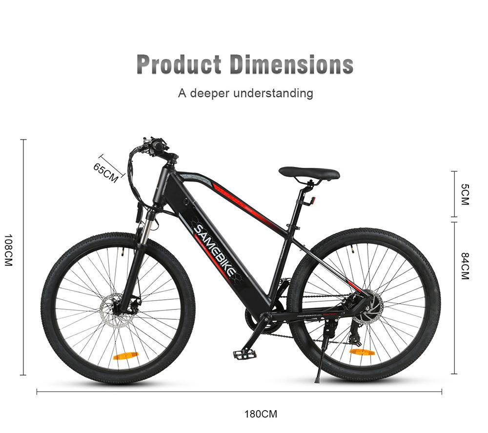 Elektrische fiets SAMEBIKE MY275 10,4 Ah motor 500 W 48 V 27,5 inch wit