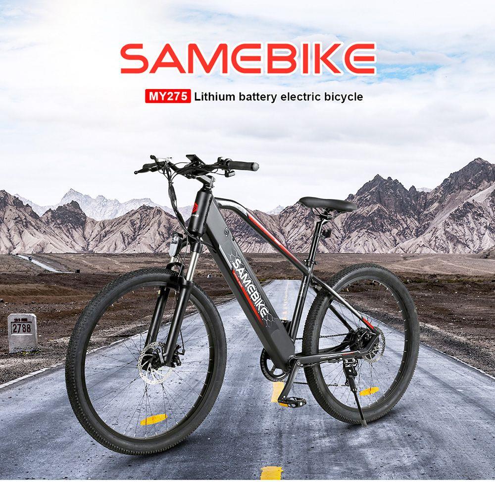 Bicicleta electrica SAMEBIKE MY275 10.4Ah Motor 500W 48V 27.5 inci Alb