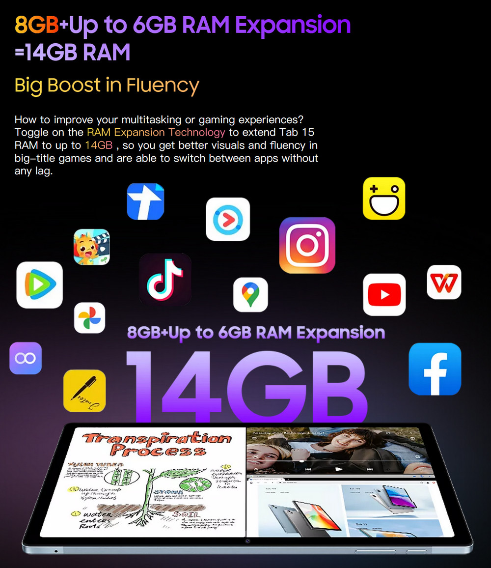 Blackview Tab 15 4G LTE Octa Core Unisoc T610 Tablet Blå