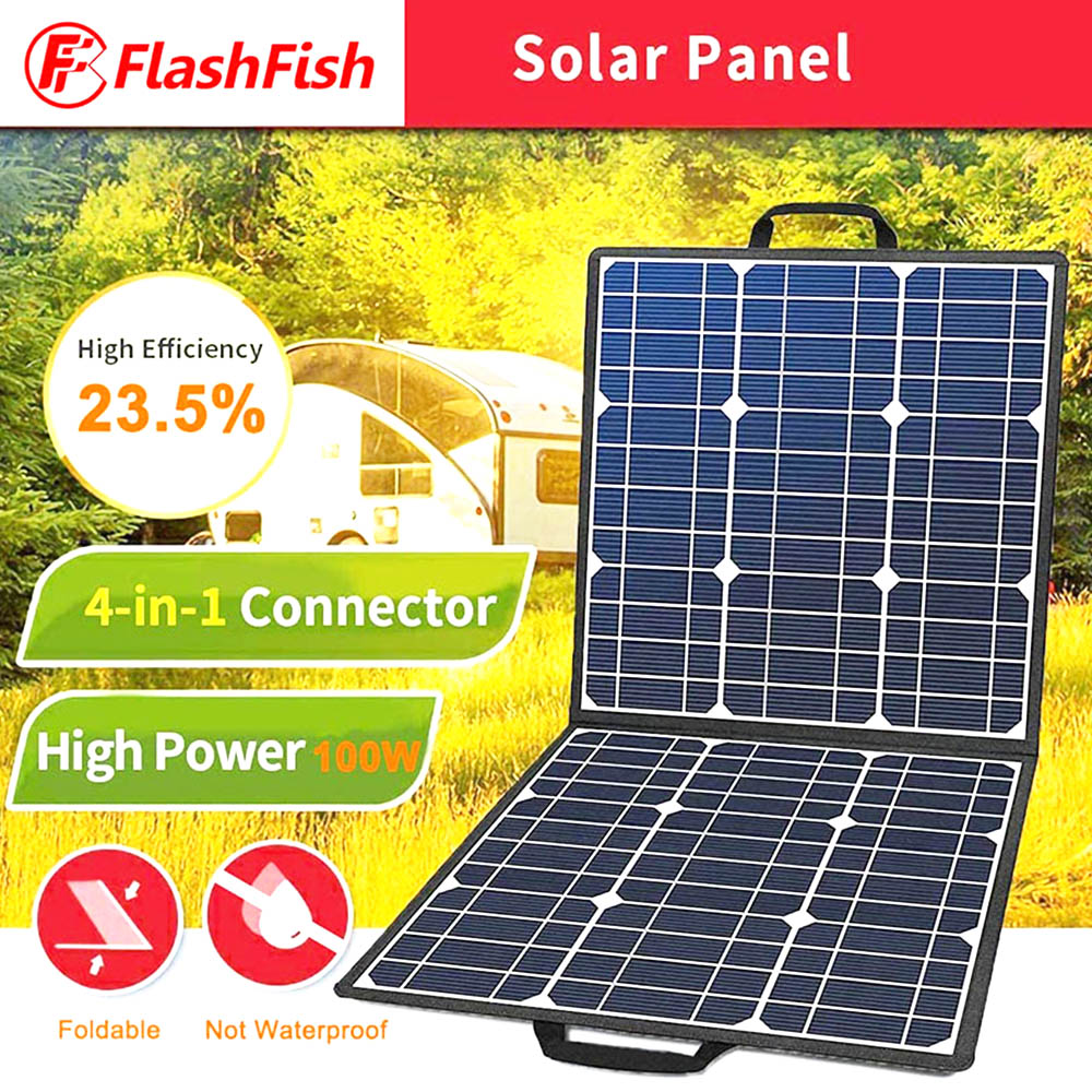 OUKITEL P501 draagbare krachtcentrale + Flashfish SP 100W zonnepaneel