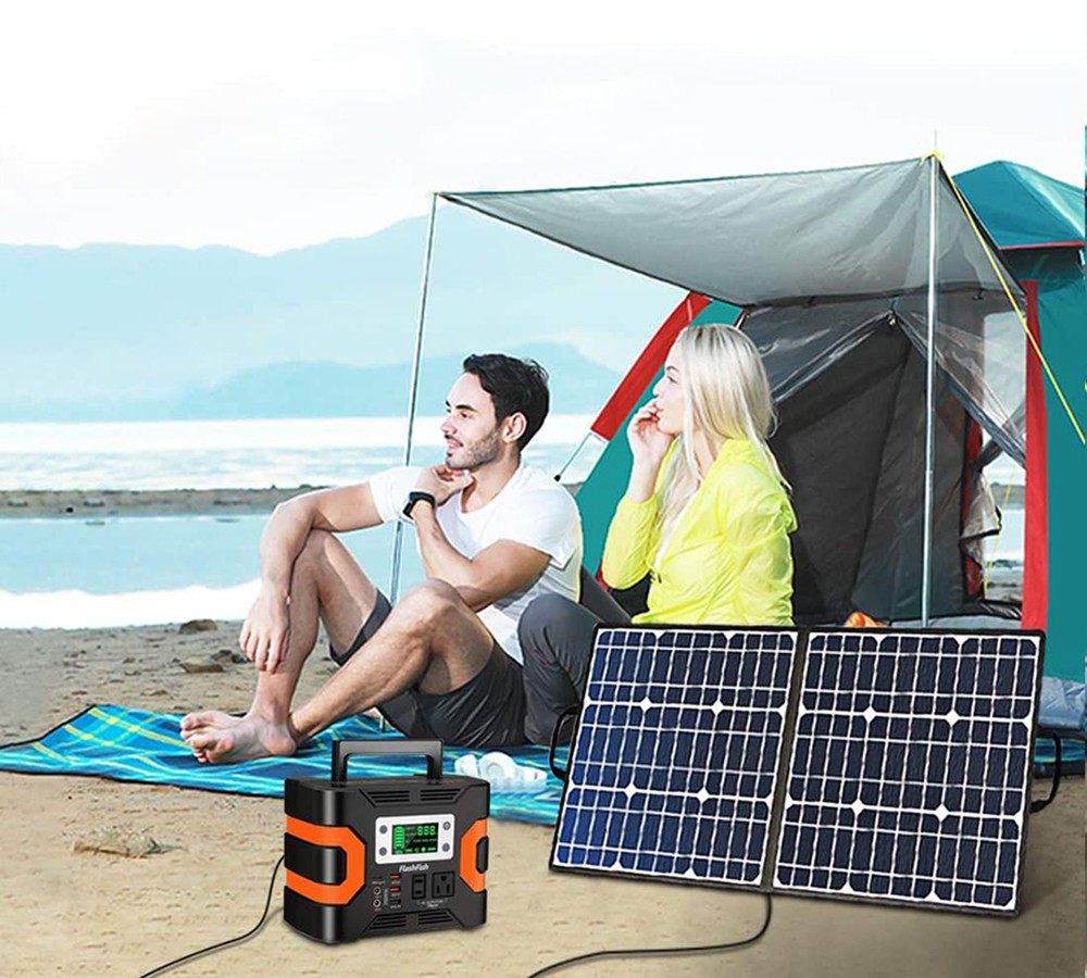 OUKITEL P501 tragbares Kraftwerk + Flashfish SP 100W Solarpanel