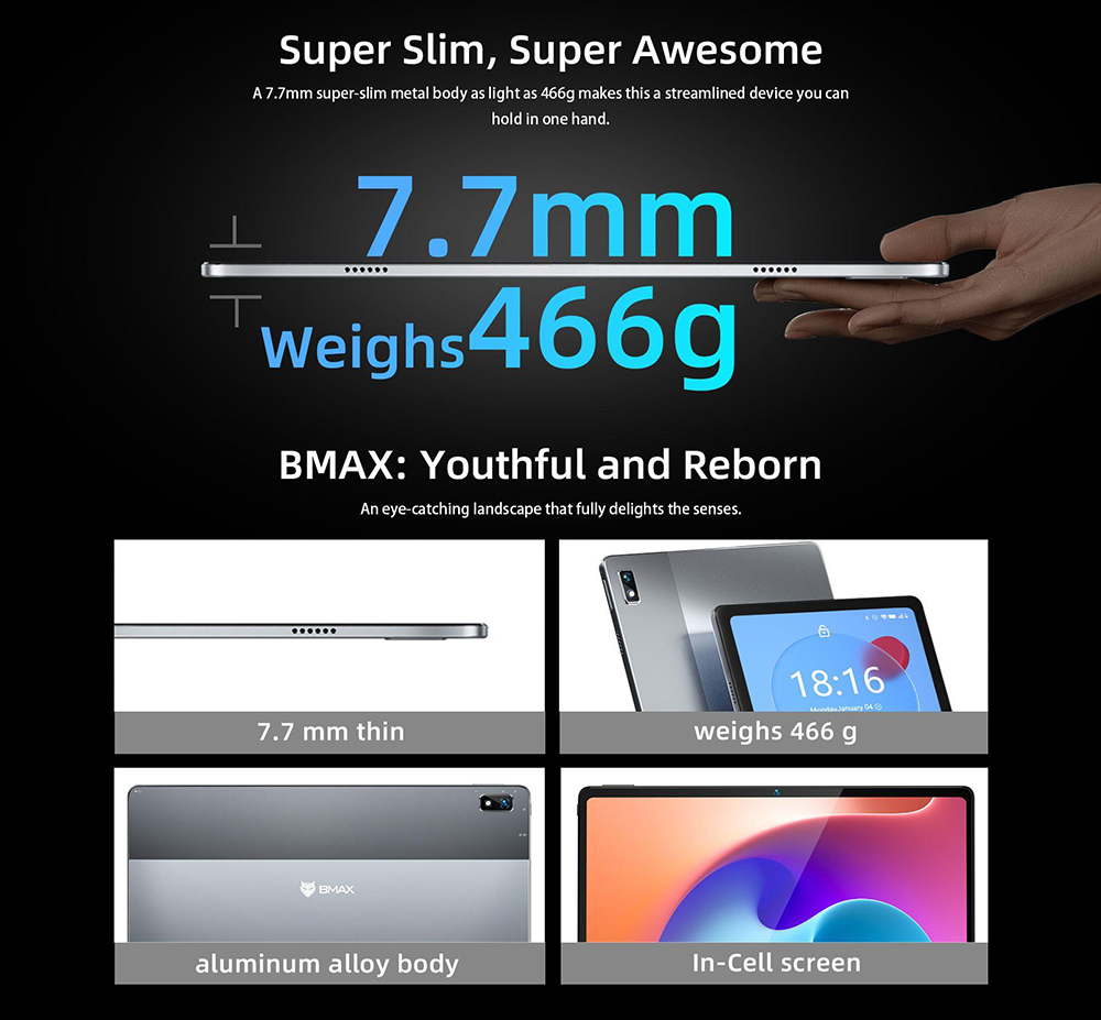 Tablette BMAX I11PLUS 4G, processeur Android 12 T616