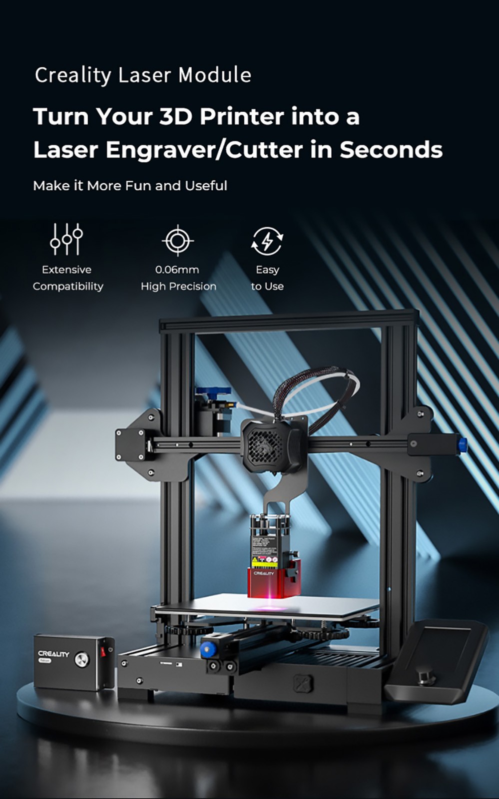 Module laser Creality 24V 5W avec boîtier de commande