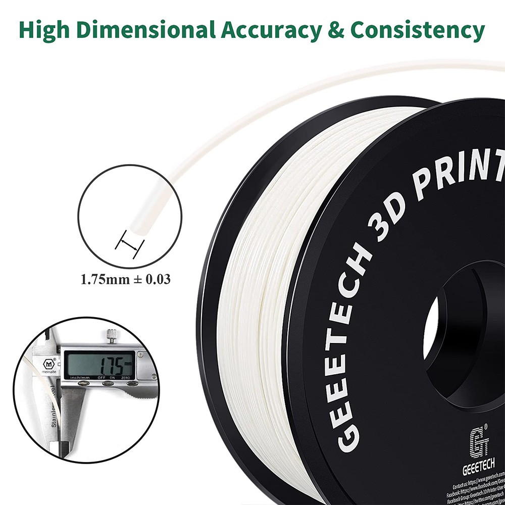 Geeetech ABS-filament voor 3D-printer Wit