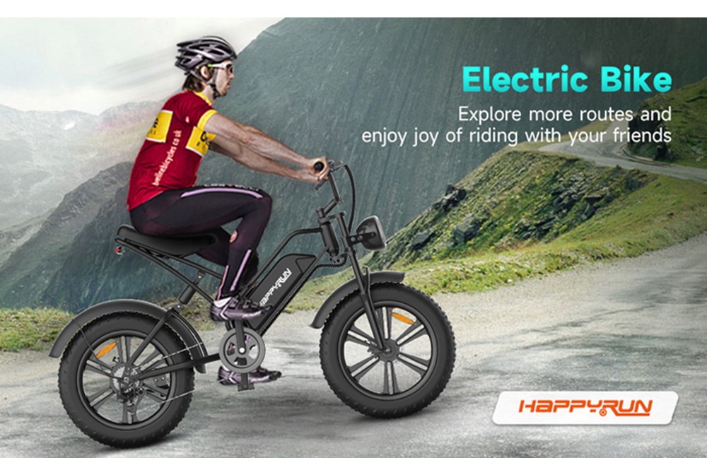 HAPPYRUN HR-G50 Vélo électrique 20 pouces 48V 18AH 750W Moteur 45Km/h Vitesse