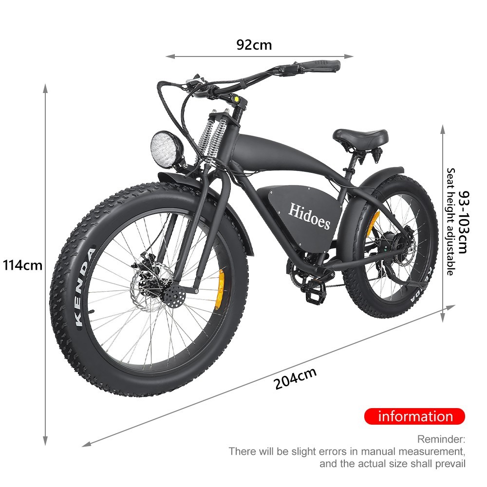 Hidoes B3 elektrische fiets 26 inch 1200 W motor 17,5 Ah 25 km/u snelheid