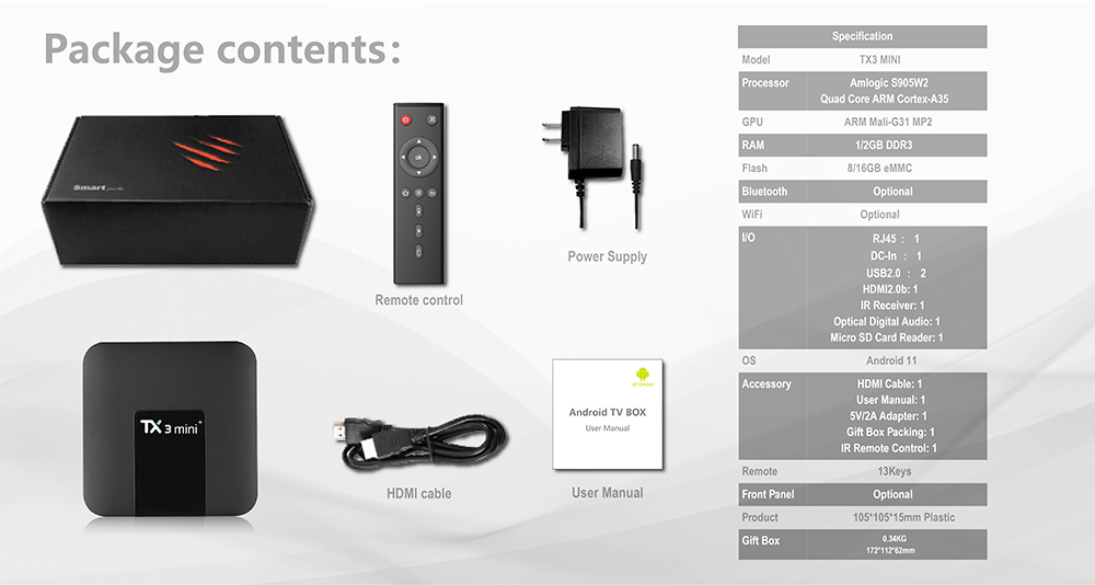 TANIX TX3 Mini+ TV BOX 4Go RAM 64Go ROM