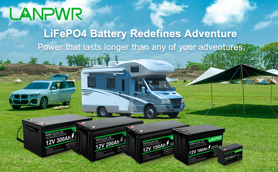 LANPWR 12V 100Ah LiFePO4 batteri
