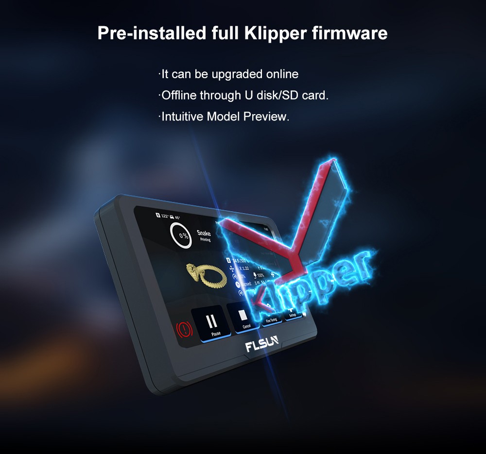 Flsun Speeder Pad com tela sensível ao toque de 7 polegadas