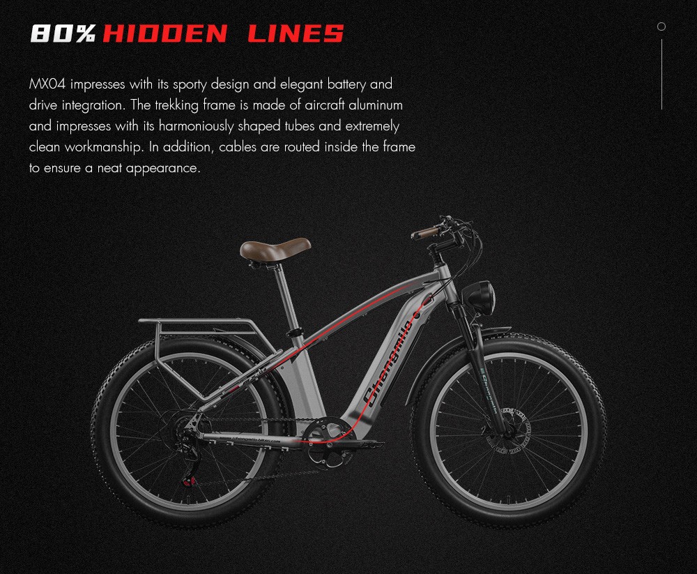 Shengmilo MX04 Bici elettrica per pneumatici grassi da 26 pollici 40Km / h 15AH 500W motore