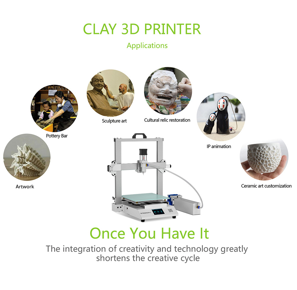 TRONXY Moore 3 Pro Ceramic Clay 2D-skrivare