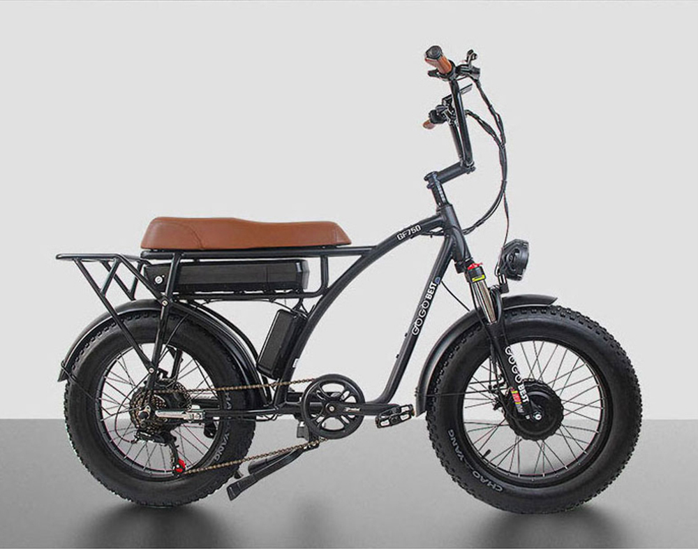 GOGOBEST GF750 elektromos kerékpár 20 hüvelykes 1000 W * 2 kétmotoros fekete