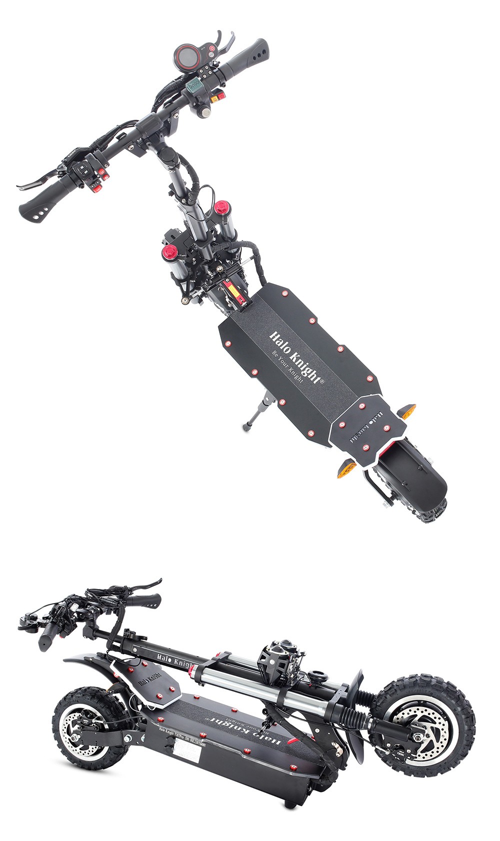 Halo Knight T107 Pro Scooter électrique 11 ''pneu tout-terrain 3000W * 2 double moteur 95 km/h vitesse maximale 60 V 38.4Ah batterie 80 km Max