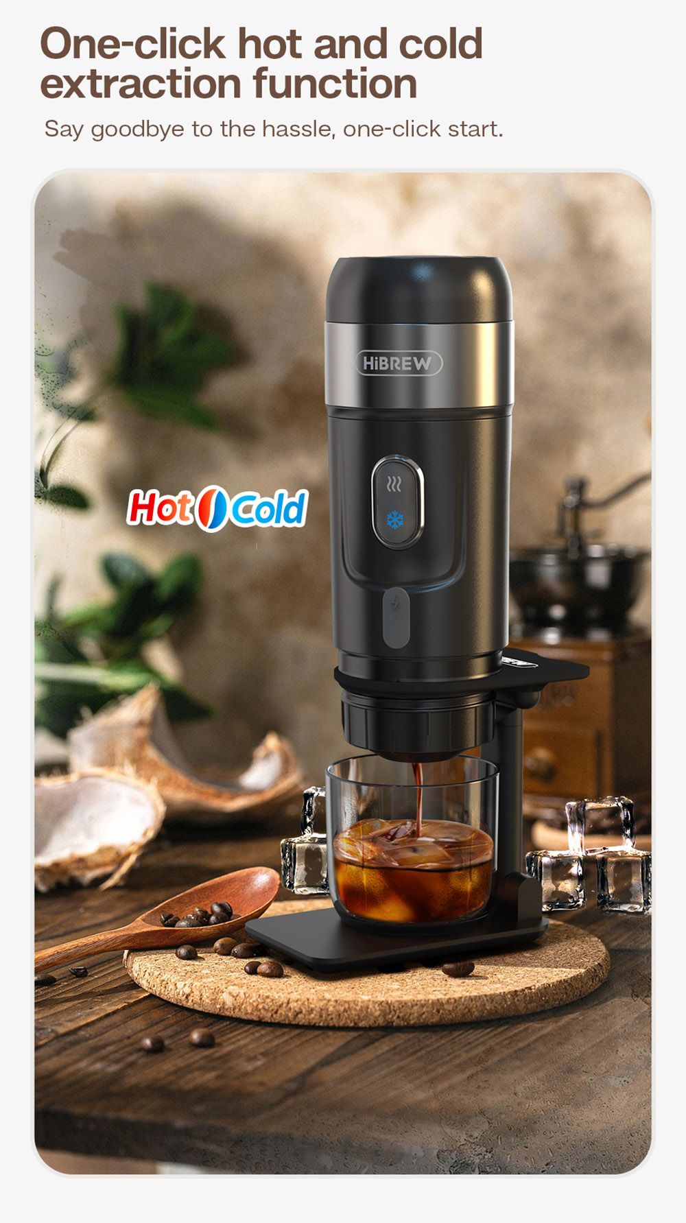 Hibrew H4A 80W Portable Car Coffee Machine with Stand