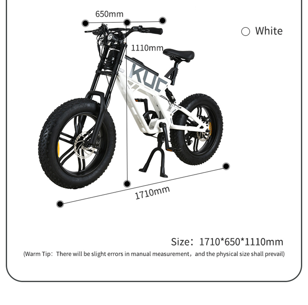 KUGOO T01 20 hüvelykes elektromos kerékpár 48V 500W 38Km/h 13Ah fekete