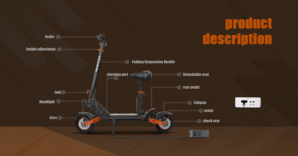 Elektrický skútr KUKIRIN G2 MAX 10palcový 48V 20AH 55KM/H 1000W motor