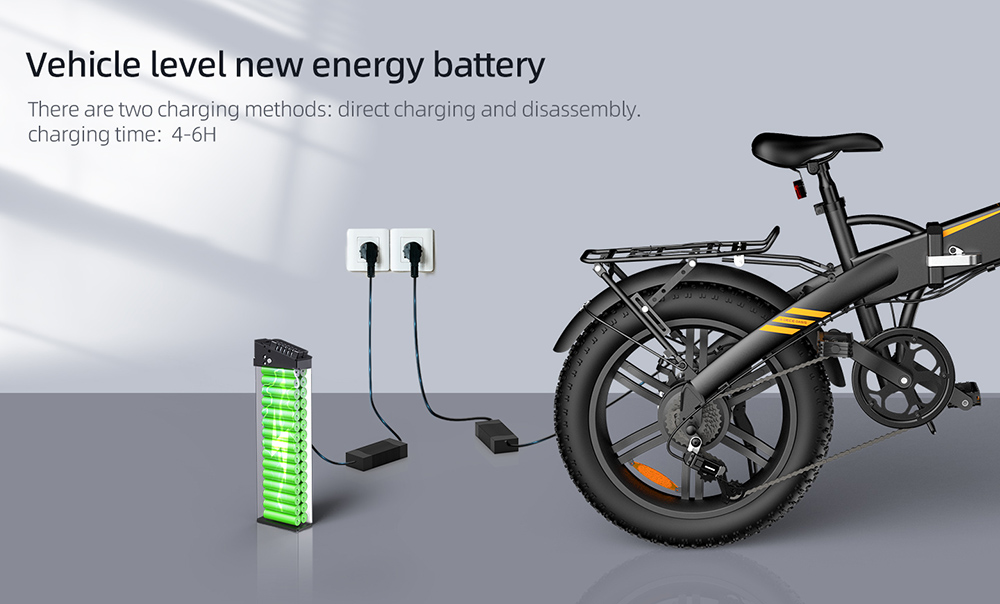 ADO A20F XE 250W elektrische fiets vouwframe 7-speed versnellingen verwijderbare 10.4 AH lithium-ionbatterij e-bike - wit