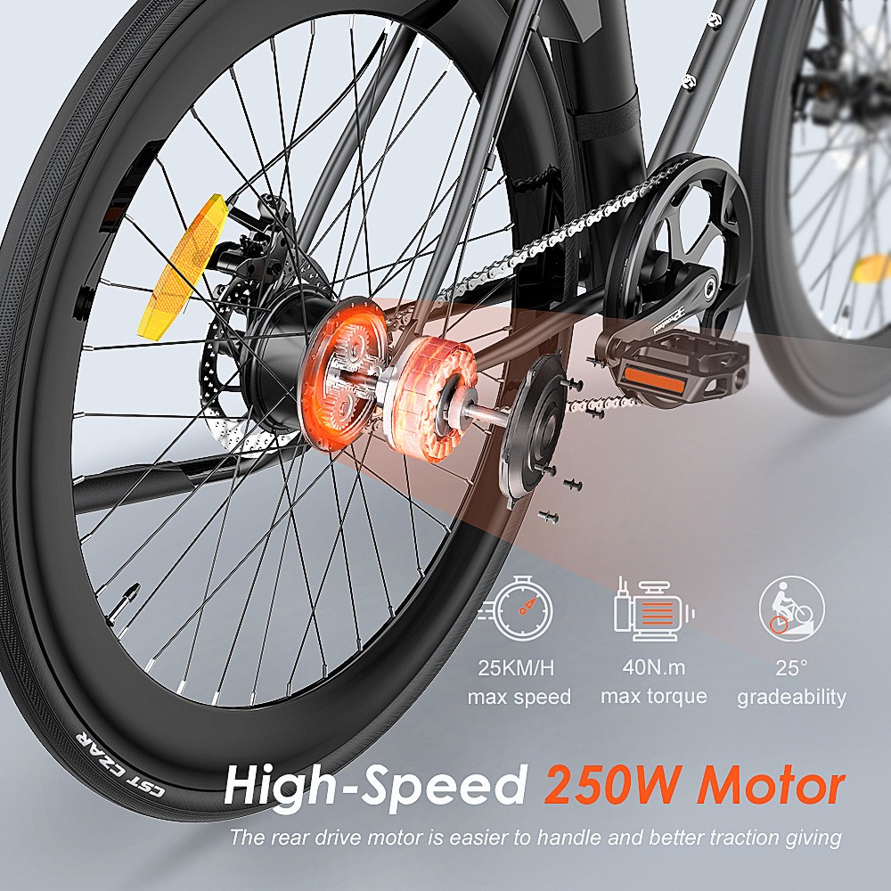 Bicicletta elettrica FAFRES F1 con motore brushless da 250 W Verde