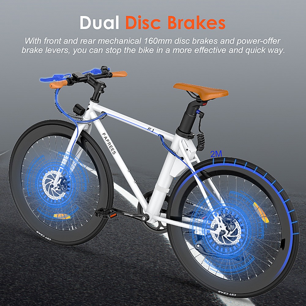 Bicicletta elettrica FAREES F1 con motore brushless da 250 W Blu