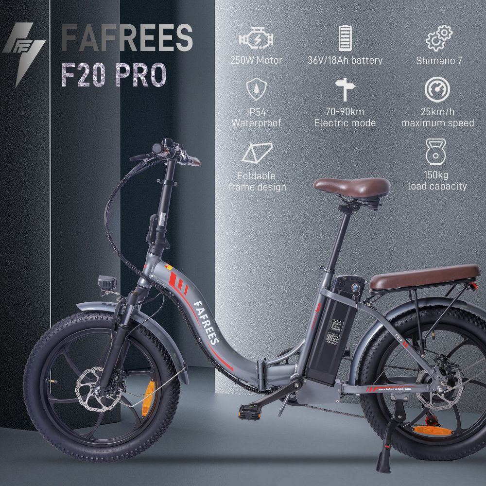 FA FREES F20 Pro Electric Bike 20 Inch 25Km/h 36V 18AH 250W - Gray