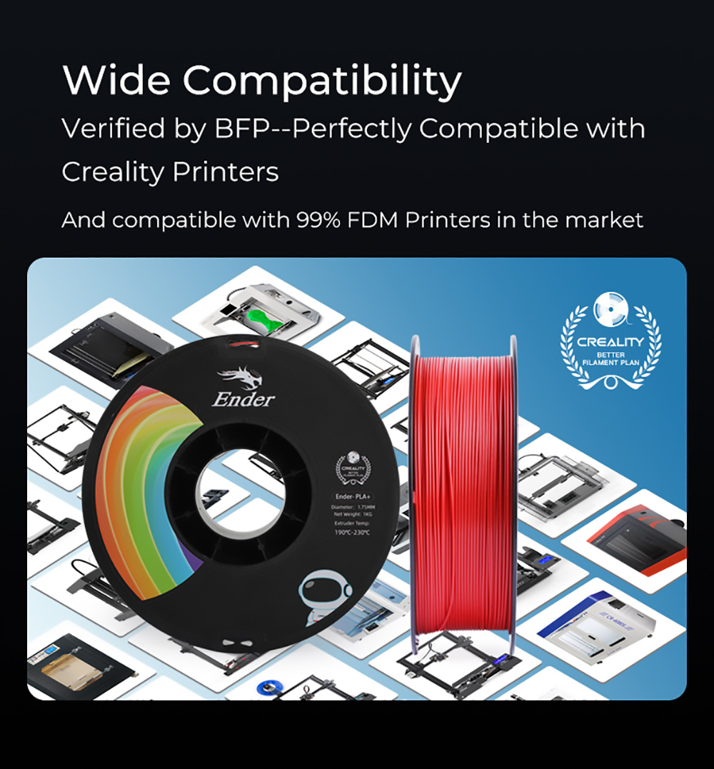 Filament de imprimare 3D Creality Ender-PLA+ 1,75 mm alb