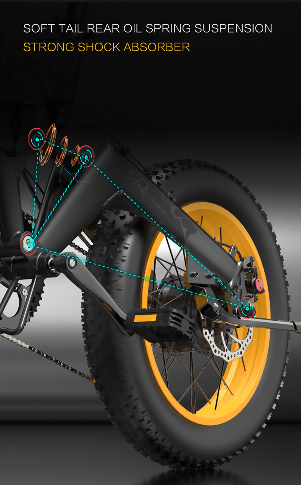 Bicicleta electrica LANKELEISI X3000 Plus 20 inch 1000W 43Km/h 17.5AH - Gri