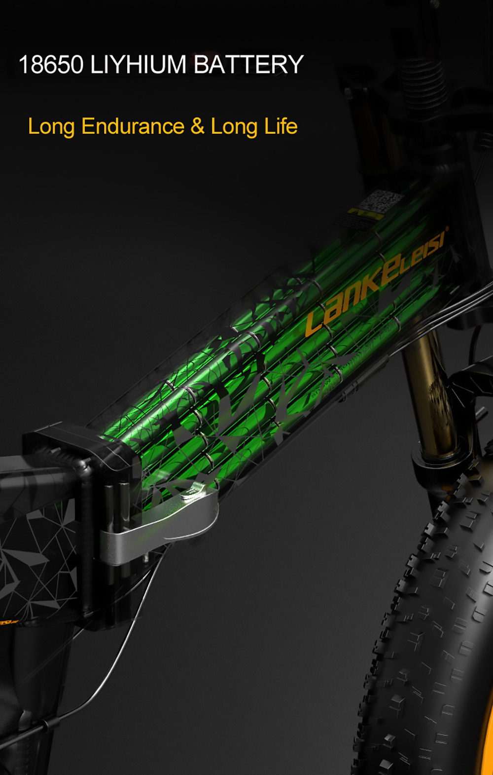 LANKELEISI X3000 Plus Electric Bike 20 Inch 1000W 43Km/h 17.5AH - Gray