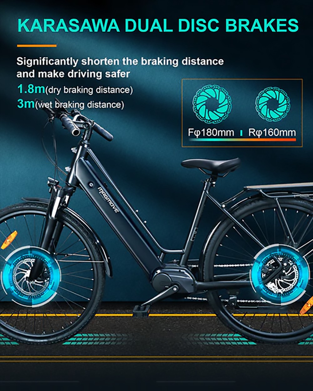 MAGMOVE 28 inch electric bike 25Km/h 36V 13Ah 250W
