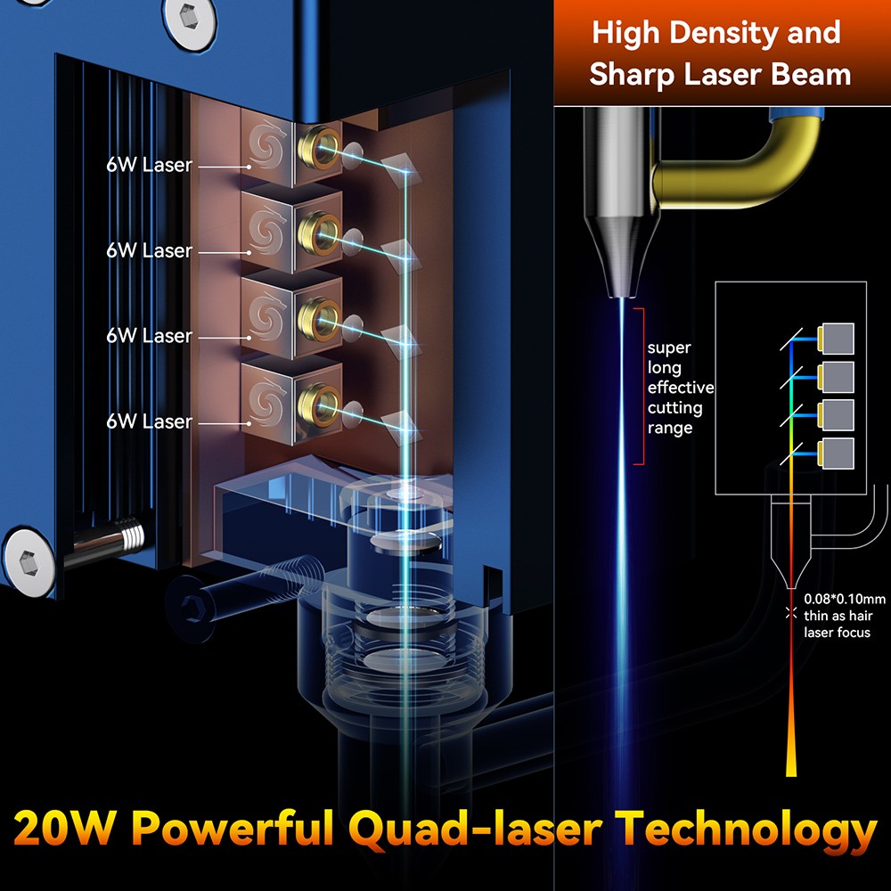 Découpeur laser SCULPFUN S30 Pro Max 20 W avec pompe à air automatique