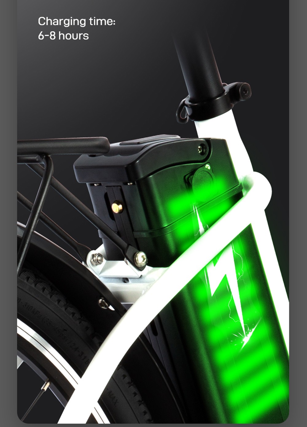 DYU C6 új verzió elektromos kerékpár 350W motor 36V 12.5AH - fehér