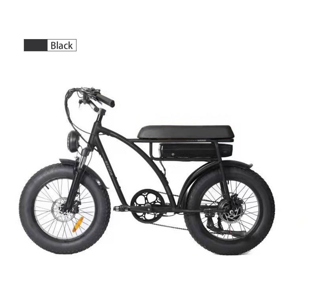 Bicicleta elétrica retrô BEZIOR XF001 1000W 12,5Ah 48V 20 polegadas preta