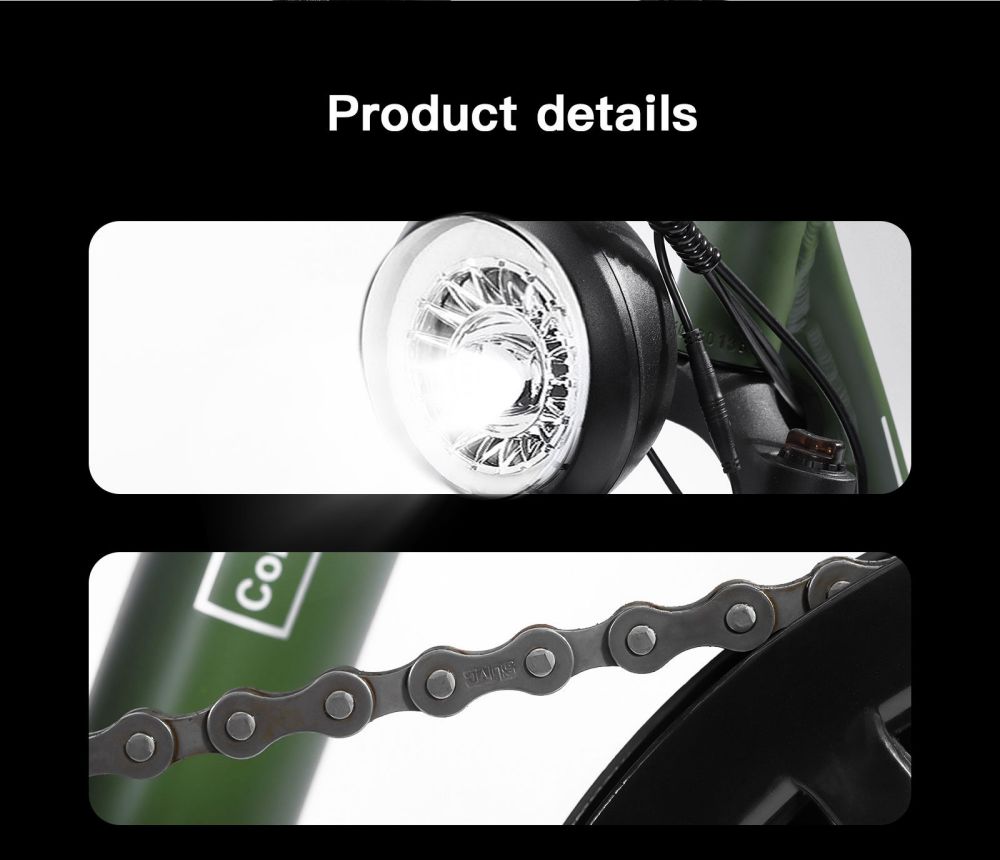 BEZIOR XF001 Retro rower elektryczny 1000W 12,5Ah 48V 20 cali zielony