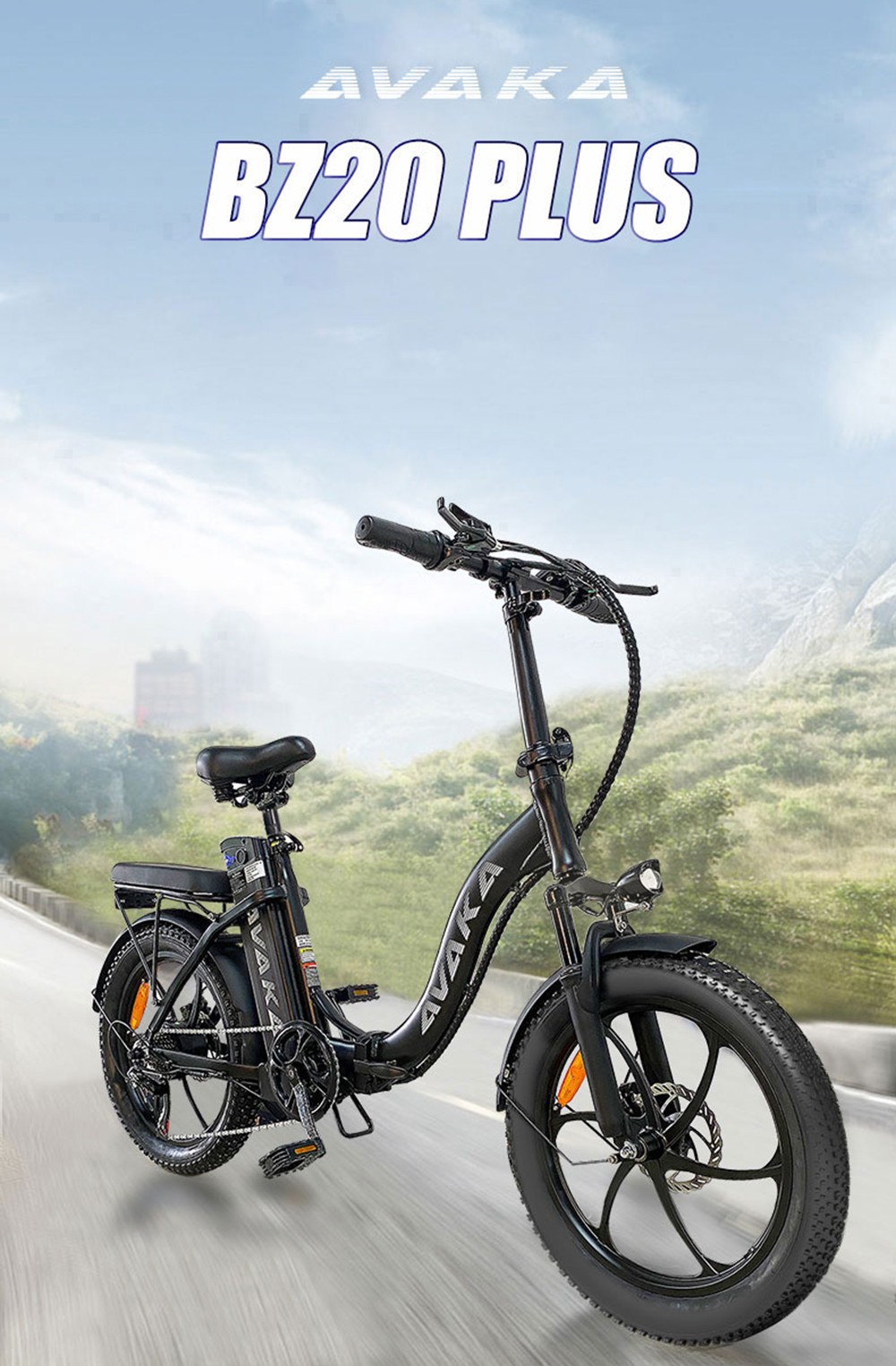 AVAKA BZ20 PLUS Ηλεκτρικό ποδήλατο 20 ιντσών 500W 25KM/H 48V 15AH Μαύρο