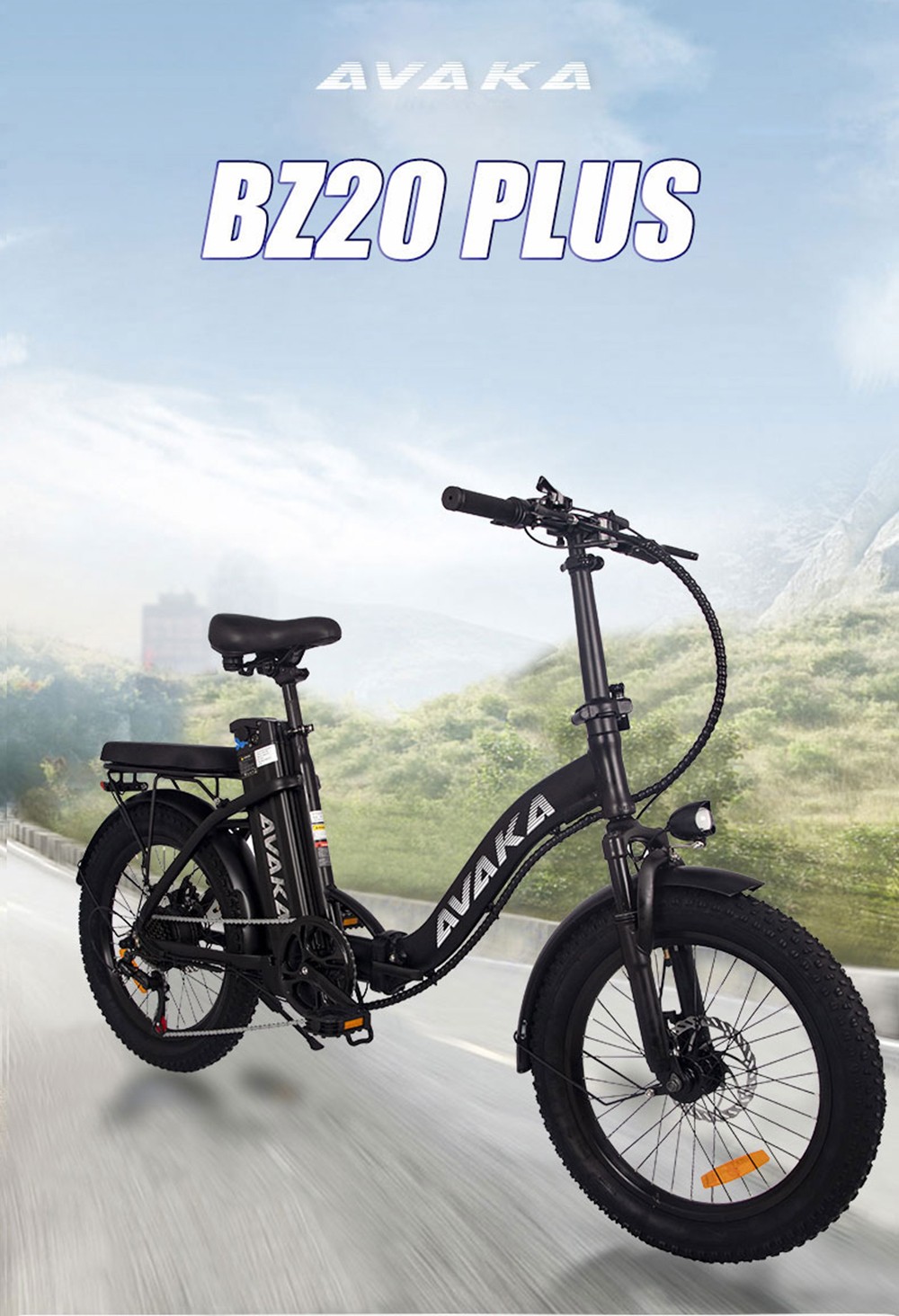 AVAKA BZ20 PLUS Electric Bike 20 Inch 500W 25KM/H 48V 15AH Black