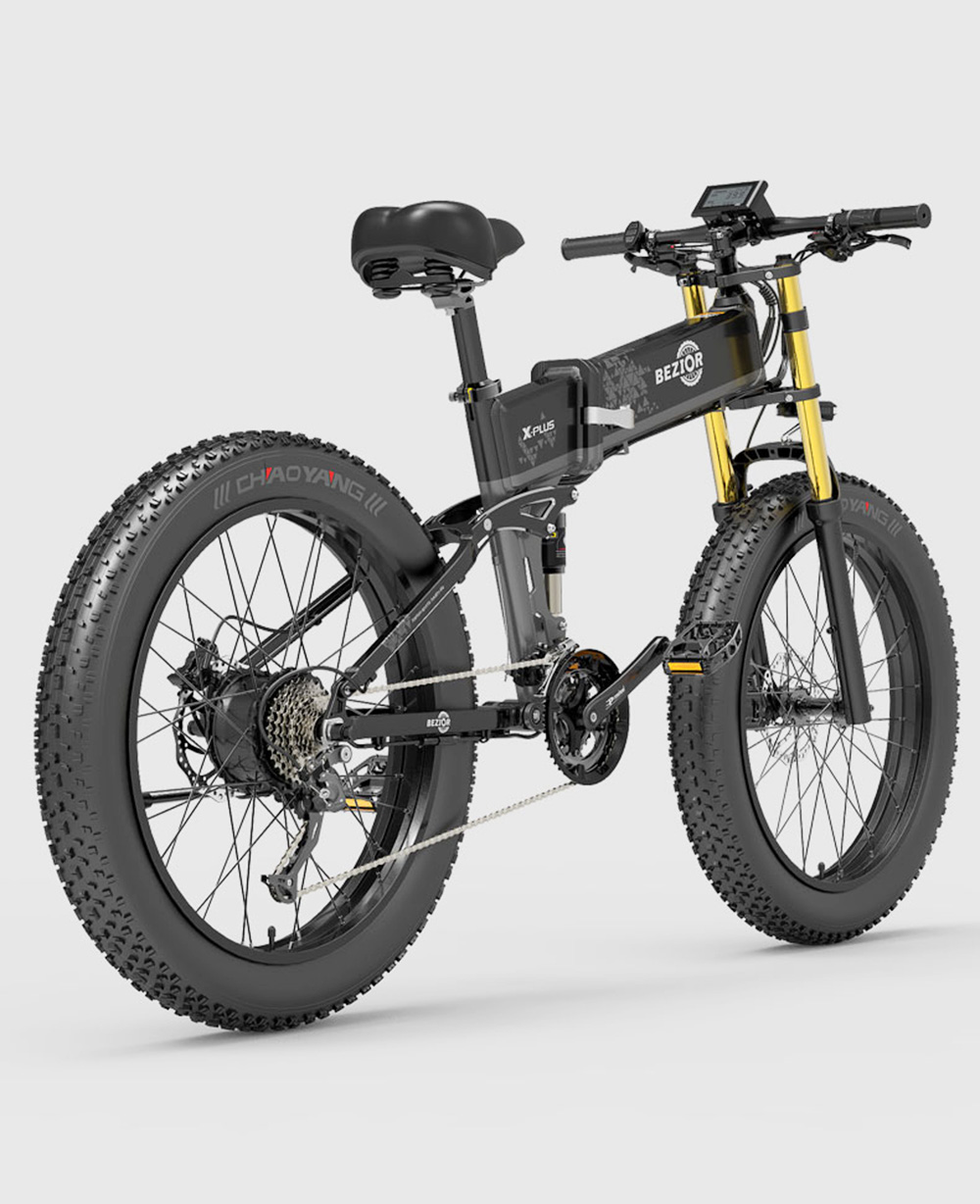 Bicicleta Elétrica BEZIOR X-PLUS 26in 1500W 40KM/H 48V 17,5Ah Bateria Preta