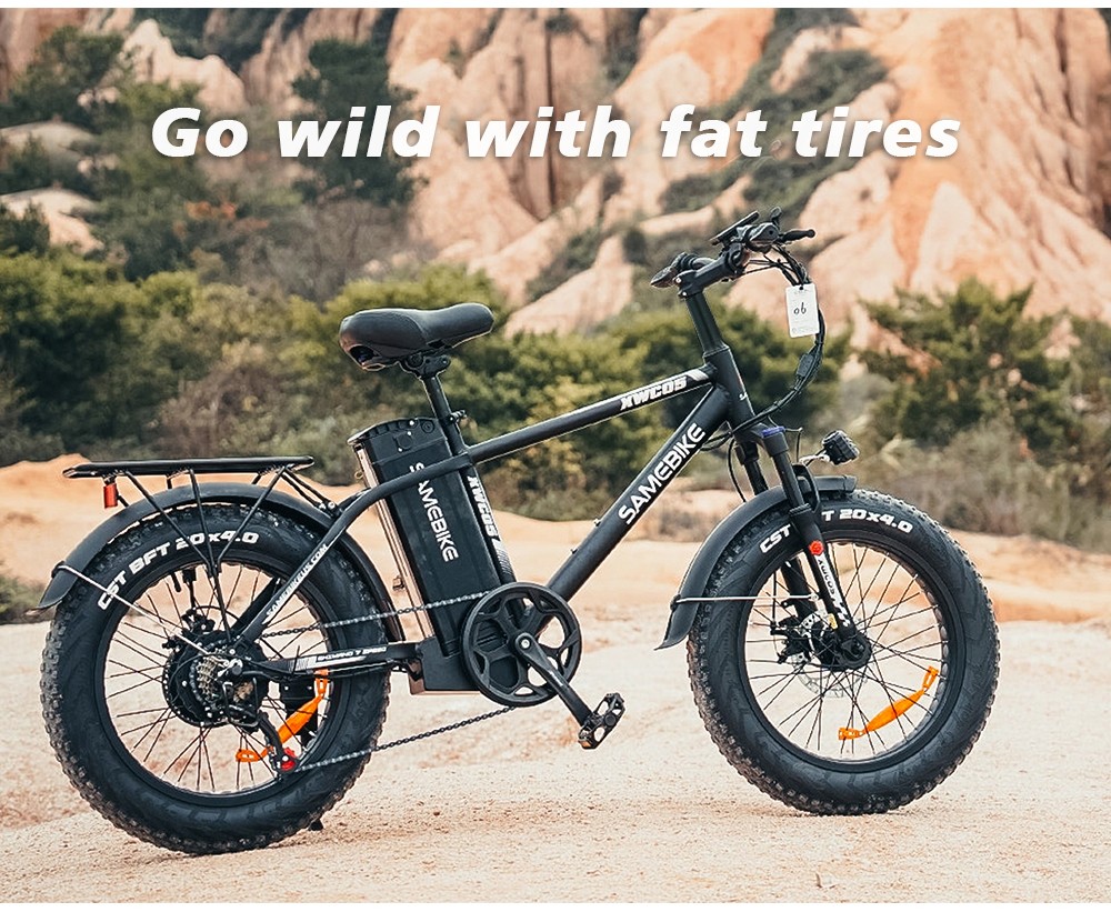 SAMEBIKE XWC05 Electric Mountain Bike 20'' Tire 750W Brushless Geared Motor 13Ah Battery 35km/h Max Speed - Silver